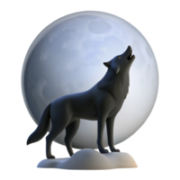 dramatic minimalist A Lone Wolf Howling at the Moon Silhouett professional png