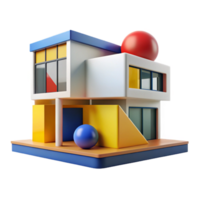 serene creative A Bauhaus Inspired House Geometric Shapes original png