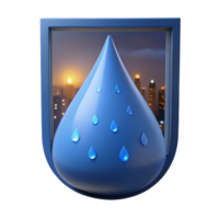 serene creative A Single Perfectly Formed Raindrop on a W detailed png