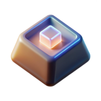 vibrant creative A Single Levitating Keycap with a Glowin premium png