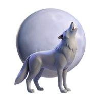 vibrant artistic A Solitary Wolf Howling at the Moon Bat high quality png