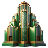 impressive modern Art Deco Skyscraper Emerald Green and Go high quality png