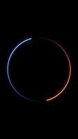 Abstract Neon Circle Animation with Red and Blue Vertical Light video