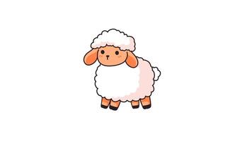 Charming Cartoon Sheep Illustration with Soft Colors and Simple Design video