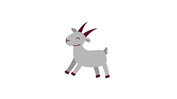 Cartoon Goat Character Smiling with Cute Expression in Playful Design video