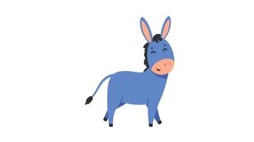 Cute Cartoon Donkey Character with Big Smile in Fun and Colorful Style video