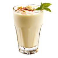 A glass of milk with a sprinkle of nuts png
