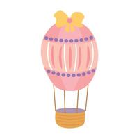 Air balloon with bow on top on white isolated background vector