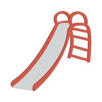 Having fun on playground slide vector
