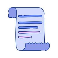 Torn Receipt Doodle style, a slightly torn document, symbolizing financial transactions and purchase records, perfect for bookkeeping, retail, and accounting designs. vector