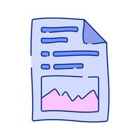Report with Chart Doodle style, a document displaying a graph, representing business analytics and data reporting, ideal for finance, statistics, and market analysis graphics. vector