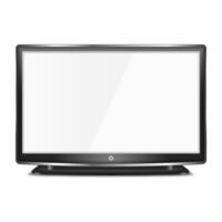 Black LCD TV screen on white background vector