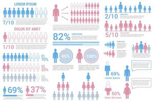 Set of infographic elements with people vector