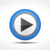 Blue play button vector