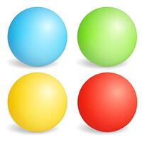Four colored spheres on white background vector