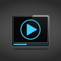 player icon with play button and progress bar vector