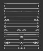 17 Hand drawn dividers - lines, dark background vector