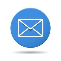 Blue circle with envelope icon vector