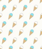 Seamless pattern with blue and white ice cream cones vector