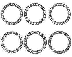 Retro abstract pattern with greek ornament on black background. Geometric pattern decoration. Stock image. vector