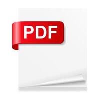 PDF file on white background vector