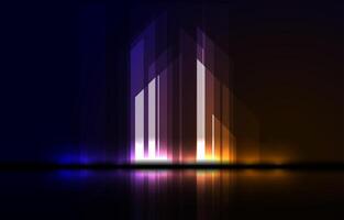 Bright glowing neon stripes abstract technology background vector
