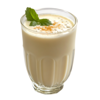 A glass of milk with a cinnamon stick on top png
