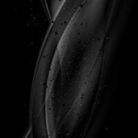 Black smooth waves and small dots background vector
