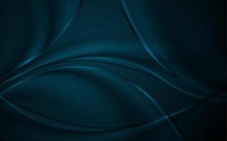 Dark blue smooth glossy waves abstract elegant background vector