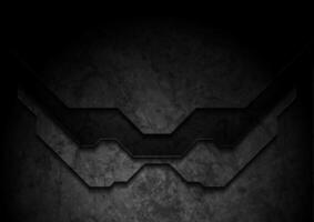 Black technology abstract background with grunge texture vector