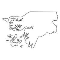 Black outline map of Guinea Bissau on a white background vector