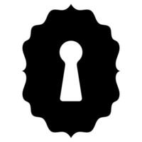 Mysterious Keyhole Silhouette with Abstract Ornamental Frame in Black vector