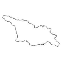 Scenic Mountain outline Map of Georgia in Black and White vector