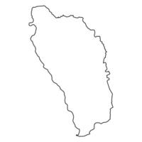 Dominica map island outline, contour shape, territory border geography country vector