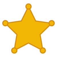 Golden Sheriff Star Shines Brightly star with circles on tips vector