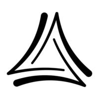 Mystical Triad Symbol Unveiled in Bold Black Strokes vector