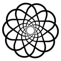 Mystical Spiral Dance Infinite Loops, Circular Harmony, Geometric Dance Lines vector
