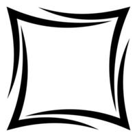 Black Distorted Square Frame, Shape Contour Distortion Effect vector