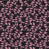 Seamless pattern featuring burgundy leaves on a black background. Elegant botanical design is perfect for textiles, packaging, wallpaper, and invitations. vector