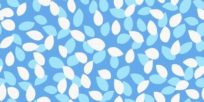 Seamless pattern with abstract petal-like shapes on a blue background. Organic shapes and simple minimal print for textiles, wallpaper, branding, packaging, and decor vector