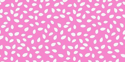 Seamless pattern with white petal like shapes scattered on a soft pink background. Minimalist and modern design, plain ornament print for textiles, wallpapers, stationery, fashion prints vector
