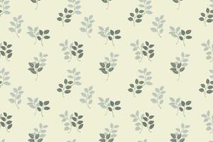 Seamless pattern featuring delicate foliage with pastel green leaves on a soft background. Design is perfect for textiles, packaging, invitations, and wallpapers. vector