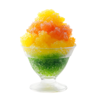 A glass bowl filled with a colorful ice cream png