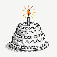 Cake and Candle Celebration vector