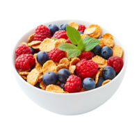 Cereal with berries and mint png