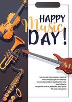 music flyer with instruments and text vector