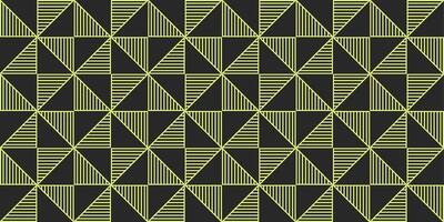 Modern geometric triangle pattern with yellow lines on dark background vector