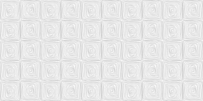Abstract wavy square pattern with continuous contour lines in black and white vector