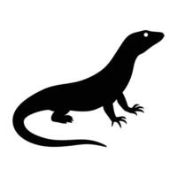 Lizard Illustration, Reptile Graphic, Animal Silhouette, Simple Art vector