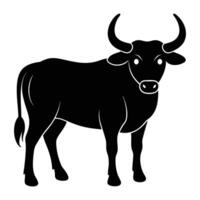 Stylized Banteng Silhouette Graphic Art for Artwork vector